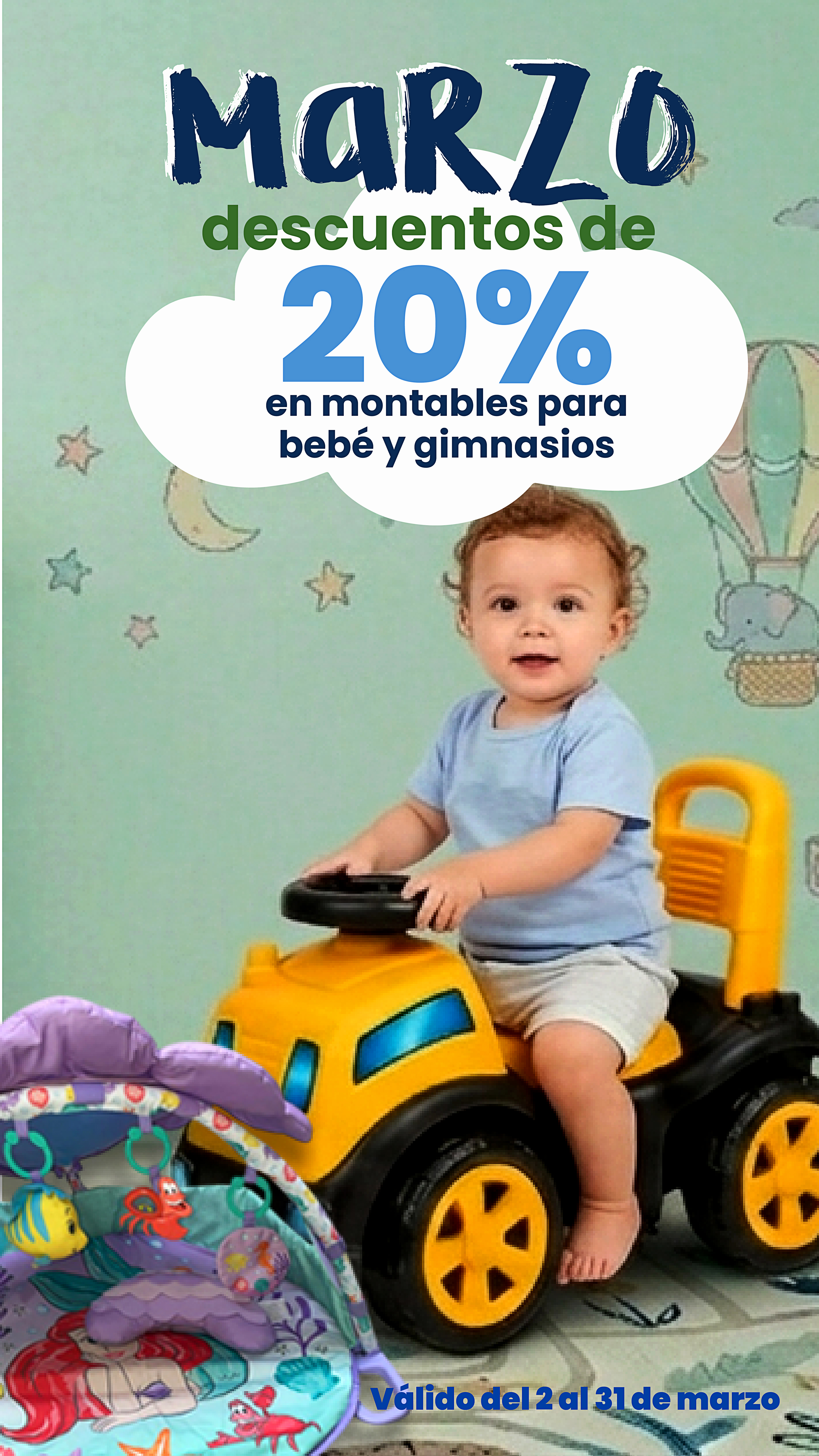 Promoción Marzo - 20% en Montables y Gimnasios